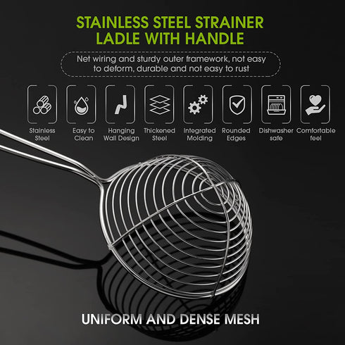 Hot Pot Strainer Scoops, Stainless Steel Hot Pot Strainer Spoons 2.5 inch Mini Mesh Skimmer Spoon Asian Strainer Ladle with Handle for Home (Red,6 Pieces)