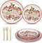 HAIL Thanksgiving Paper Plates Set, Thanksgiving Disposable Dinnerware Set for 10 Guests includes 10 9In Dinner Plates10 7In Dessert Plates and 10 Set Wooden Cutlery -Happy Harvest and Give Thanks