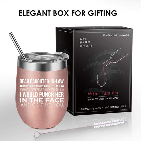 Daughter in Law Gifts - Daughter in Law Mug - Funny Birthday, Mothers Day Gifts for Daughter in Law - Daughter in Law Gift Ideas, Future Daughter in Law Gifts from Mother in Law - GSPY Wine Tumbler
