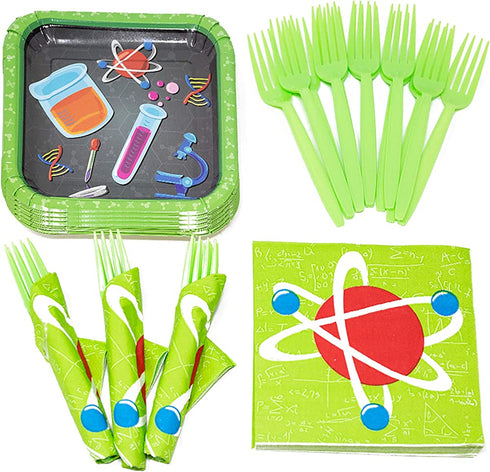 Science Party Value Party Supplies Pack (for 16 Guests) Science Party Decorations Scientist Birthday, Science Birthday Plates Napkins Tableware Lab Scientist Theme Birthday, Blue Orchards