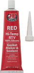 J-B Weld 31314 High Temperature RTV Silicone Gasket Maker and Sealant - Red - 3 oz.