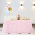 6ft Pink Tulle Table Skirt for Rectangle or Round Tables Tutu Table Skirt for Wedding Birthday Party Baby Shower Girl Gender Reveal Cake Dessert Table Decorations