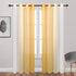DWCN Yellow Ombre Sheer Curtains - Faux Linen Gradient Semi Voile Grommet Top Bedroom and Living Room Curtains, Set of 2 Window Curtain Panels, 52 x 84 Inches Long