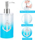 Bathroom Accessories Set, 5 PCS Resin Glass Bath Ensemble Set - Soap Dispenser + Soap Dish + Tumble Cup + Toothbrush Holder + Cotton Canister, Modern Bathroom Home Decor, Countertop Vanity Organizer
