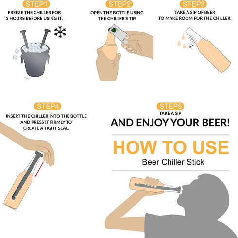 Beer Gifts for Men Dad, Kollea Beer Chiller Sticks for Bottles - Unique Beer Lovers Gifts for Men Colleague - Great Birthday Gifts for Dad Boyfriend, Mens Gifts Ideas for Birthday, Father's Day