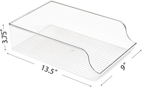 Vtopmart 2 Pack Plastic Fridge Water Bottle Storage Organizer Bins, Drink and Soda Can Holder for Refrigerator and Freezer, BPA Free, Clear