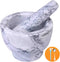 Mortar and Pestle Set, Guacamole Bowl Polished Natural Marble Stone, Grinder and Crusher, with Silicone Mat & Spoon-300ML(Light White Gray)