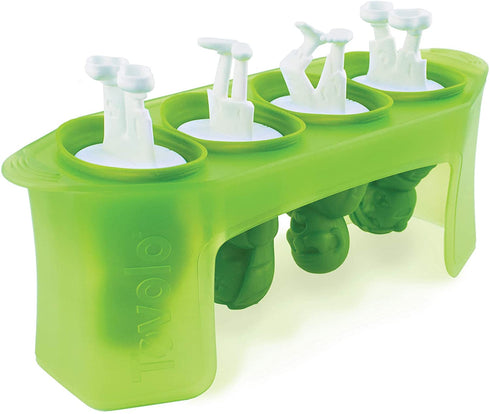 Tovolo Zombies Ice Pop Molds, Flexible Silicone, Easily-Removable, Dishwasher Safe, Set of 4 Popsicle Makers with Sticks