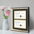 Space Art Deco, 11x14 Picture Frame with 2 Opening for Two 5.5x8.5 Business Licenses with Mat or 11x14 Frame Without Mat.Wall Display Horizontal or Vertical, High Definition Glass (Black with Silver Beveled Design)