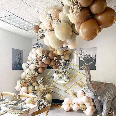 169pcs Brown Balloons Garland Kit with 18In 10In 5In Double-Stuffed Neutral Coffee Blush Nude Balloons for Tear Bear Jungle Safari Woodland Themed Wild One 1st Birthday Wedding Thanksgiving Boho Party Decorations (Brown/Blush/Nude)
