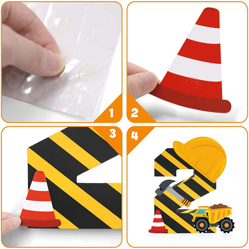 Construction Birthday Party Supplies 2 Years Old Boy Construction Second Birthday Decorations Construction 2 Number Sign Paper Mache Freestanding Decorative Dump Truck Car Construction Hat Ornaments