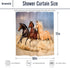 Homewelle Horse Shower Curtain 60Wx72L Inch Southwest Retro Cowboy Farm Galloping Herd Wilderness Running Sand Masculine Pasture Stallion Desert 12 Pack Shower Hooks Polyester Fabric Bathroom Bathtub