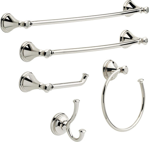 DELTA Cassidy Toilet Paper Holder, Polished Nickel, Bathroom Accessories, 79750-PN 3.63 x 8.38 x 2.5 Inches