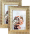 ArtbyHannah 5x7 Inch 2 Pack Modern Champagne Gold Picture Frame Sets for TableTop Display or Wall Mounting,Photo Frames for Wedding or Home Decoration