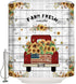 ZOE GARDEN Shower Curtain Set with Hook 36" x 78", Farm Sunflower Red Truck and Bees Retro Wood Board | Bathroom Decor Waterproof Polyester Fabric Bathroom Accessories Bath Curtain