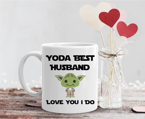 Yoda Best Husband Mug, I Love You Happy Birthday Gift From Wife, Funny Wedding First Anniversary Cup, Christmas Hubby Coffee Mugs, Cute Easter Present For Him, Married Couple Cups, Bride To Groom