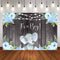 Avezano It's a Boy Elephant Backgdrop Boy Baby Shower Party Banner Decoration Blue Floral Rustic Wood It's Boy Elephant Baby Shower Theme Photography Background Photo Booth Banner (7x5ft)