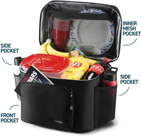 3X Large Insulated Lunch Bag, Insulated Lunch Box For Men Lunchbox with 2 Reusable Cooler Ice Packs, Lunch Cooler Lunch Bag for Men Fits 12 Cans