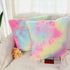 Pink Cute Decorative Throw Pillows Covers Pack of 2 Soft Fluffy Blush Faux Fur Large Throw Pillow for Couch Bed Decor Sofa Comfy Chair for Bedroom Rainbow Girls Cuddle Cushion 18x18
