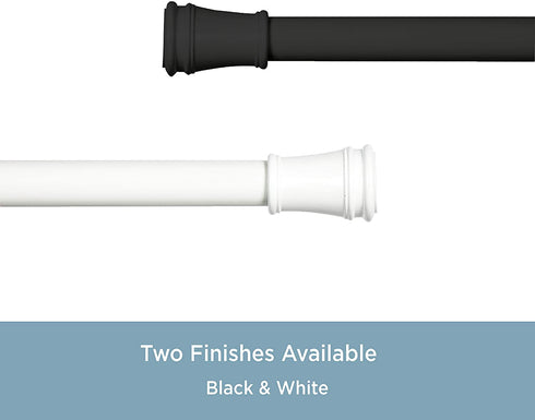 Kenney Rogers No Tools Tension Window Curtain Rod, 48-84, White