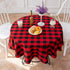 YAD 55 Inch Buffalo Plaid Round Tablecloth Checkered Round Table Cover for Christmas Decor Wedding Kitchen Dinning Room Party Home Picnic (Red and Black, Round 55") (RED)