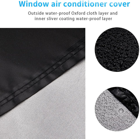 Zomia Window Air Conditioner Covers for Outside Units, Window AC Cover Outdoor Waterproof -21.5" W x 16" D x 15" H Inches Black