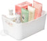 YBM HOME Storage Bins - Open Plastic Organizers and Storage Basket for Kitchen Pantry Organization, Under Sink Bathroom Storage, Toy Baskets, Food Storage Box Containers (Small - White)