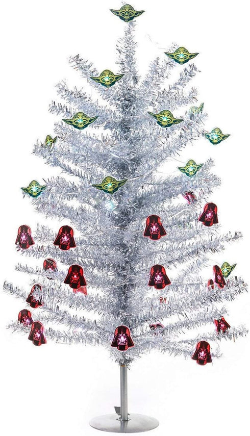 18" Unlit Silver Tinsel Tree