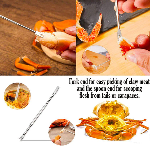 Artcome 22-Piece Seafood Tools Set Including 2 Lobster Crackers, 6 Crab Forks, 4 Lobster Shellers, 2 Butter Warmers, 1 Lobster Crab Mallets, 1 Seafood Scissor and 6 Tealight Candles
