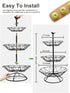 Fruit Basket for Kitchen-Countertop Detachable Vegetables-Storage - Homlab 3-Tier Fruit Bowl for Counter Fruit Holder Metal Banana Holder Organizer with Banana Hanger & Reusable Storage Bag(Black)