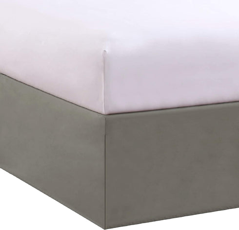 Levinsohn Bed Maker's Tailored Wrap-Around Bedskirt Never Lift Your Mattress Classic 14? Drop Length Pleated Styling, Twin, Soft Silver