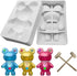 Bear Chocolate Silicone Molds, Large (7.6 inch X 5.1 inch) 3D Breakable Tedddy Bear Chocolate Mold with 2 Hammer, Bear Candy Molds for Mousse Cake, Gummy Bear Dessert Baking Jello Birthday Christmas
