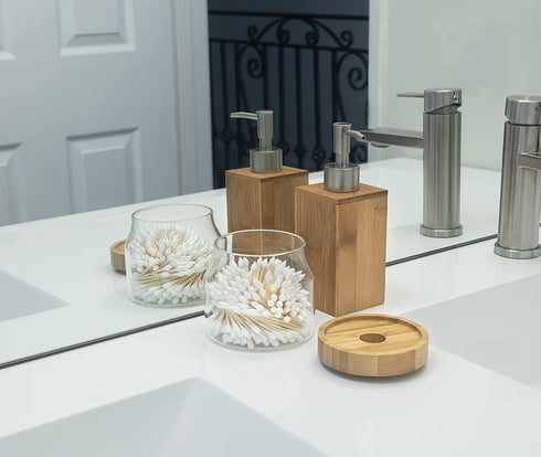 Bamboo Naturals Soap Dispenser, Made of Sustainable Bamboo, Stylish Sink Accessory, Durable and Beautiful, Pack of 1