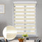 KCO Zebra Blinds for Windows, Dual Layer Roller Sheer Shades Blinds for Day and Night, Light Control Window Treatments Shades with Valance Cover, 40" W x 72" L, Striped Beige