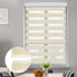 KCO Zebra Blinds for Windows, Dual Layer Roller Sheer Shades Blinds for Day and Night, Light Control Window Treatments Shades with Valance Cover, 40" W x 72" L, Striped Beige