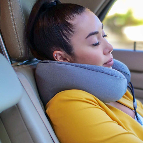 Phixnozar Memory Foam Travel Pillow Neck Pillow, Ideal for Airplane Travel Comfortable and Lightweight Improved Support Design Machine Washable Cover Must-Have Travel Accessories