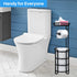 Toilet Paper Holder Stand with Shelf, Free Standing Toilet Tissue Roll Storage Rack for Bathroom, Black