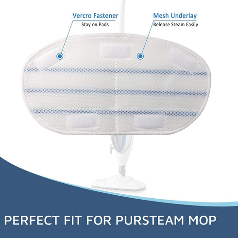 Flammi 8 Pack Steam Mop Pads for PurSteam ThermaPro 10-in-1 Steam Mop Washable Reusable Pads