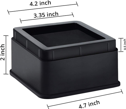 Utopia Bedding Pack of 8 Furniture and Bed Risers - Durable Plastic and Anti Slip Foam & Rubber Pad - 2 Inch Stackable Square Risers for Sofa, Bed, Table, and Chair Lifts (Black)