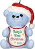 Hallmark Keepsake Christmas Ornament, Year Dated 2021, Baby Boy's First Christmas Blue Bear