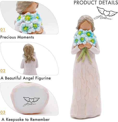 Guardian Angel Figurine, Hand Carved Collectible Figurine Decorative Ornament with Gift Box - Encouragement Gift to Show Love, Sympathy, Gratitude, Friendship or Blessing