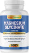 Magnesium Glycinate 400mg 180 Tablets - Maximum Strength, Healthy Relaxation, Muscle Function & Bone Support, Non-Laxative - Non GMO, Gluten Free