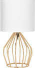 HAITRAL Gold Table Lamp - Modern Style Desk Lamp with Hollowed Out Base Linen Fabric Shade, Small Golden Bedside Lamp for Bedrooms, Living Room