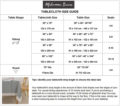 Gray Rectangle Tablecloth -52x70 Oblong Table Cloths-Washable Polyester Table Cover with Lace Trim for Kitchen Dinning Restaurant Tabletop Decoration by Midsummer Breeze