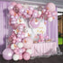 Soonlyn Baby Shower Decorations for Girl 140 Pcs Pink Balloon Garland with Butterfly Stickers 18 In 12 In 10 In 5 In Lilac Purple Chrome Rose Gold Confetti Balloon Arch Kit for Girl Birthday Party Bridal Shower