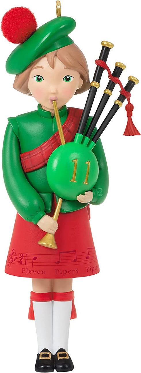 Hallmark Keepsake Christmas Ornament 2021, Twelve Days of Christmas Eleven Pipers Piping