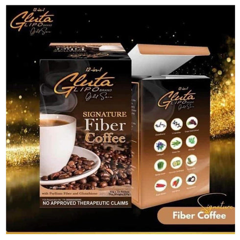 12 in 1 Gluta Lipo Gold Series Signature Fiber Coffee - 10 Sachets
