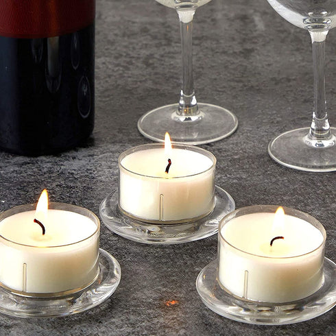 Small Glass Candle Holder for 2-Inch Pillar Candles (12 Pack)