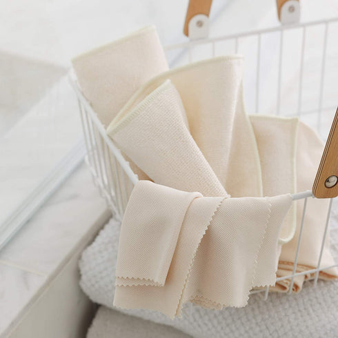 E-Cloth Shower Cleaning Kit, Reusable Microfiber Cleaning Cloth, Ideal Shower Cleaner for Glass, Tile, Ceramic, Bathroom and Bathtub, 100 Wash Guarantee, Ivory, 2 Cloth Set