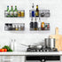 Spice Racks for Wall Mount, Easy to Install Set of 4 Spice Organizer,Hanging Black Spice Organizer Shelf, Farmhouse Seasoning Organizer, Space-Saving Spice Shelves Holder for Kitchen Wall